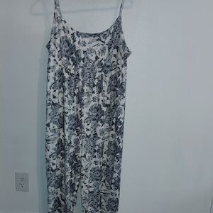 Floral Print Jumpsuit - Black and White